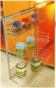 Stainless Steel Single Pull Out Basket ,for Modular Kitchen