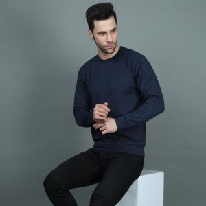 Mens Blue Round Neck Sweatshirts