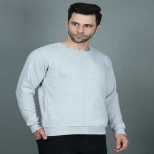 Mens Grey Round Neck Sweatshirts