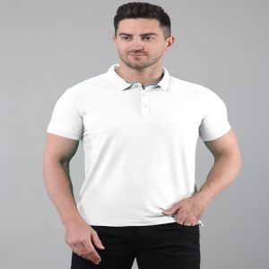 Mens White Sap Matty Dri Fit Polo T-Shirts