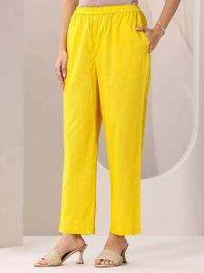 Yellow French Crepe Printed Ladies Kurta Set