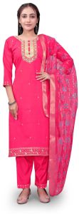 Pink Pure Cotton Embroidered Ladies Kurta Set