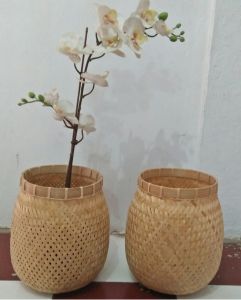 Bamboo Rounded Decor Basket Set
