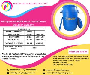 60 Ltr. Un Approved HDPE Open Mouth Drum