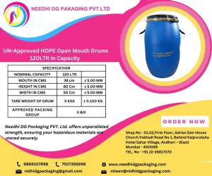 120 Ltr. Un Approved HDPE Open Mouth Drum