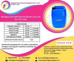35 Ltr. Un Approved HDPE Narrow Mouth Jerry Can