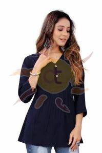 Ladies Navy Blue Tunic Top