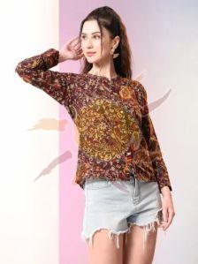 Ladies Full Sleeves Printed Tunic Top