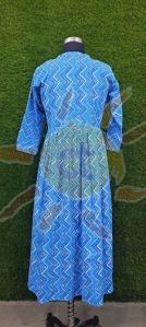 Ladies Sky Blue Printed Anarkali Kurti