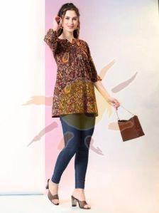 Ladies Flower Print Tunic Top