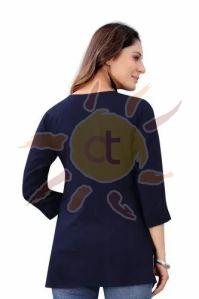 Ladies Navy Blue Tunic Top