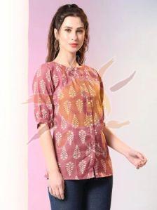 Ladies Hand Block Printed Cotton Tunic Top