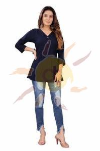 Ladies Navy Blue Tunic Top