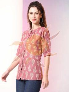 Ladies Hand Block Printed Cotton Tunic Top