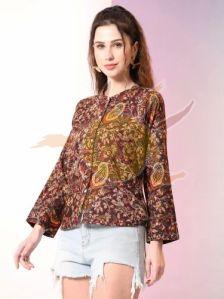 Ladies Full Sleeves Printed Tunic Top