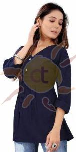 Ladies Navy Blue Tunic Top
