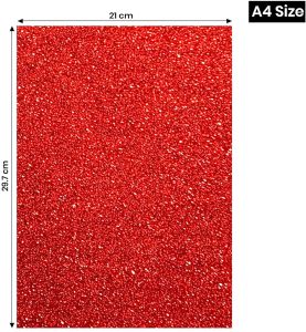 Red A4 Size Glitter Paper Sheet