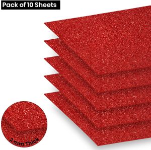 Red A4 Size Glitter Paper Sheet