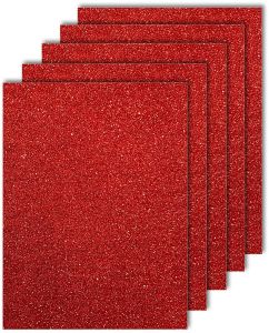 Red A4 Size Glitter Paper Sheet