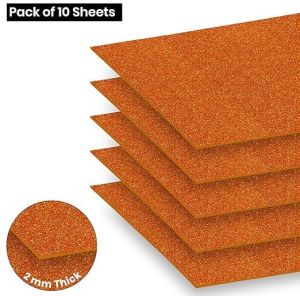 Orange A4 Size Glitter Paper Sheet