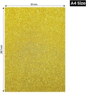 Golden A4 Size Glitter Paper Sheet
