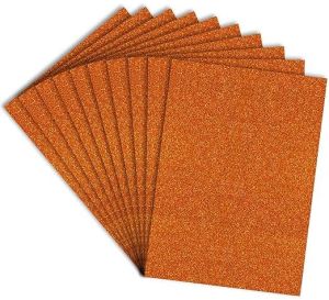 Orange A4 Size Glitter Paper Sheet