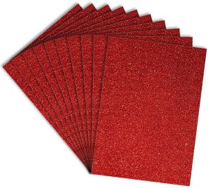 Red A4 Size Glitter Paper Sheet