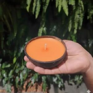 Coconut Shell Orange Diya