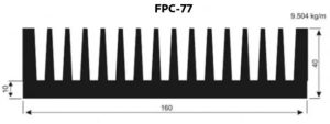 160x100x40 Mm Black Aluminium Heat Sink