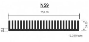 250x95x40 Mm Black Aluminium Heat Sink