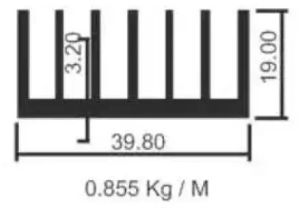 100x40x20 Mm White Aluminium Heat Sink