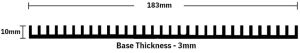 183x70x10mm Black Aluminium Heat Sink