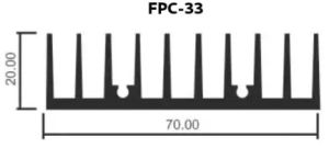 150x70x20 Mm White Aluminium Heat Sink