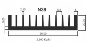 150x95x20mm Black Aluminium Heat Sink