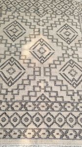 Black Geometric Design Handmade Jute Carpet