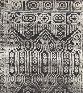 Black Grey Geometric Handmade Woollen Carpet