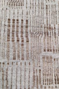 Textured Beige Pattern Handmade Wool Jute Rug