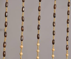 Brown Wooden Beaded Curtain