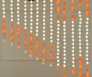 PVC Orange Beads Crystal Door Curtain