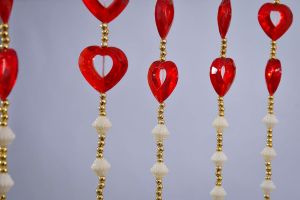PVC Red Beaded Door Curtain
