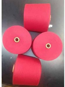 20 NE Red Polyester Cotton Dyed Blended Yarn