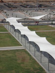 Tensile Walkway Covering Structure
