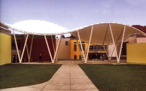Tensile Walkway Covering Structure