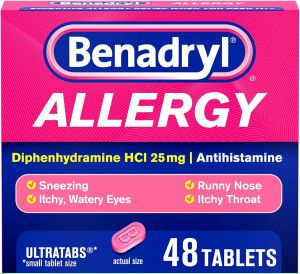 Benadryl 25 Mg Allergy Relief Tablets