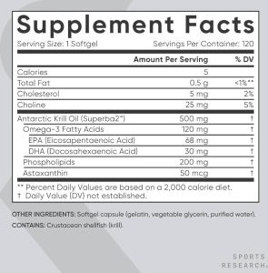 Sports Research Omega 3 Krill Oil Mini Softgel Capsule