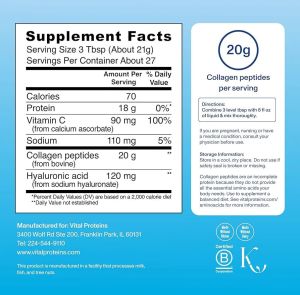 Vital Proteins Collagen Peptides Powder with Hyaluronic Acid