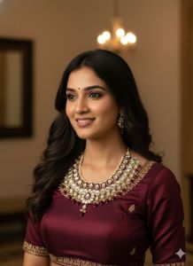 Bridal Look Deep Red Kundan &AMP; Faux Pearl Heavy Necklace Set for Weddings