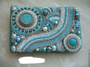 Blue Embroidered Hand Purse