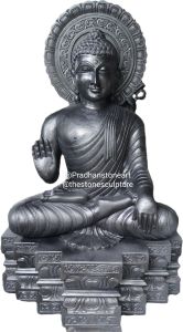 Sitting Position Black Stone Buddha Statue