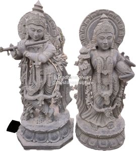 Radha Krishna Stone Statue